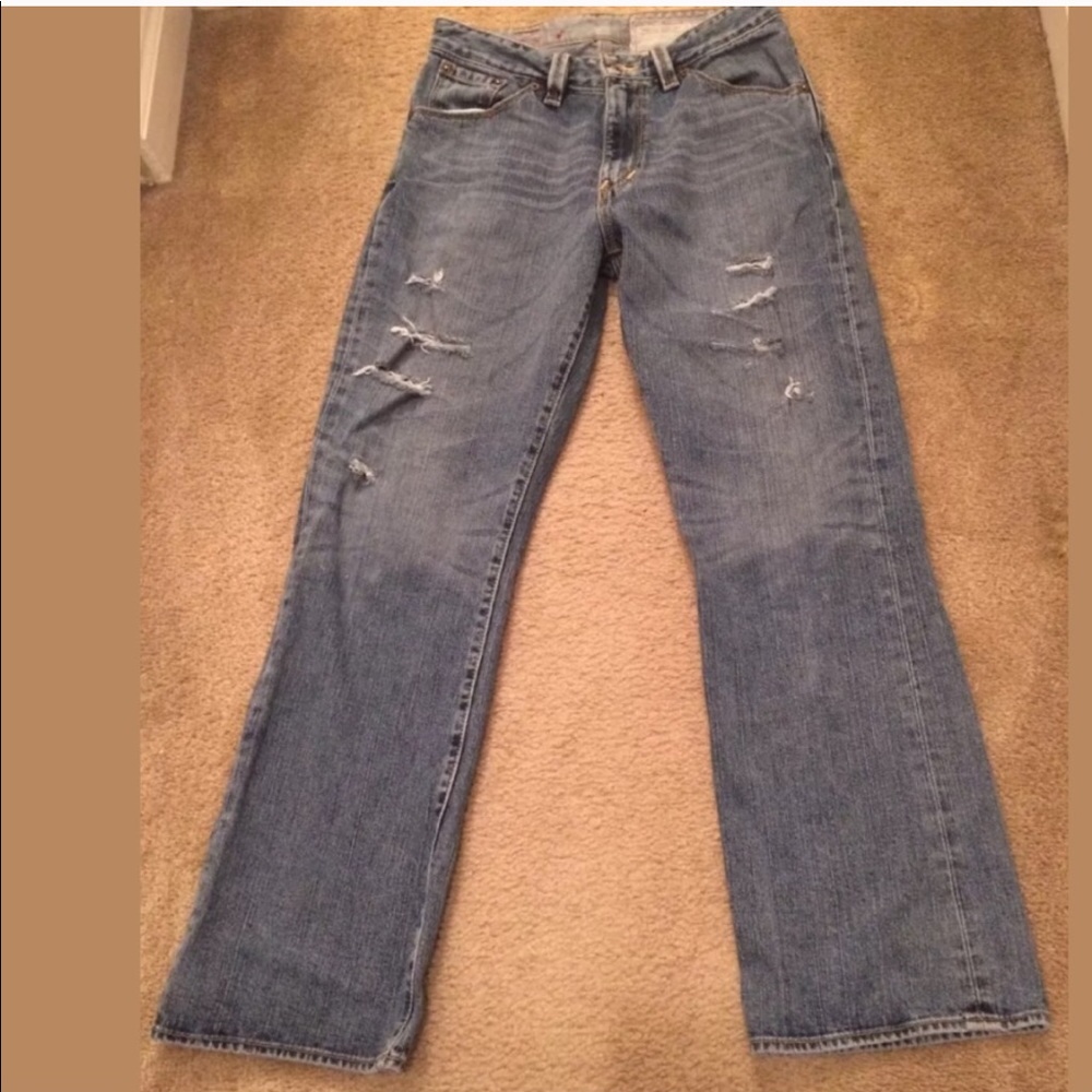 EXPRESS X2 Bootcut Denim Jeans Distressed Wash